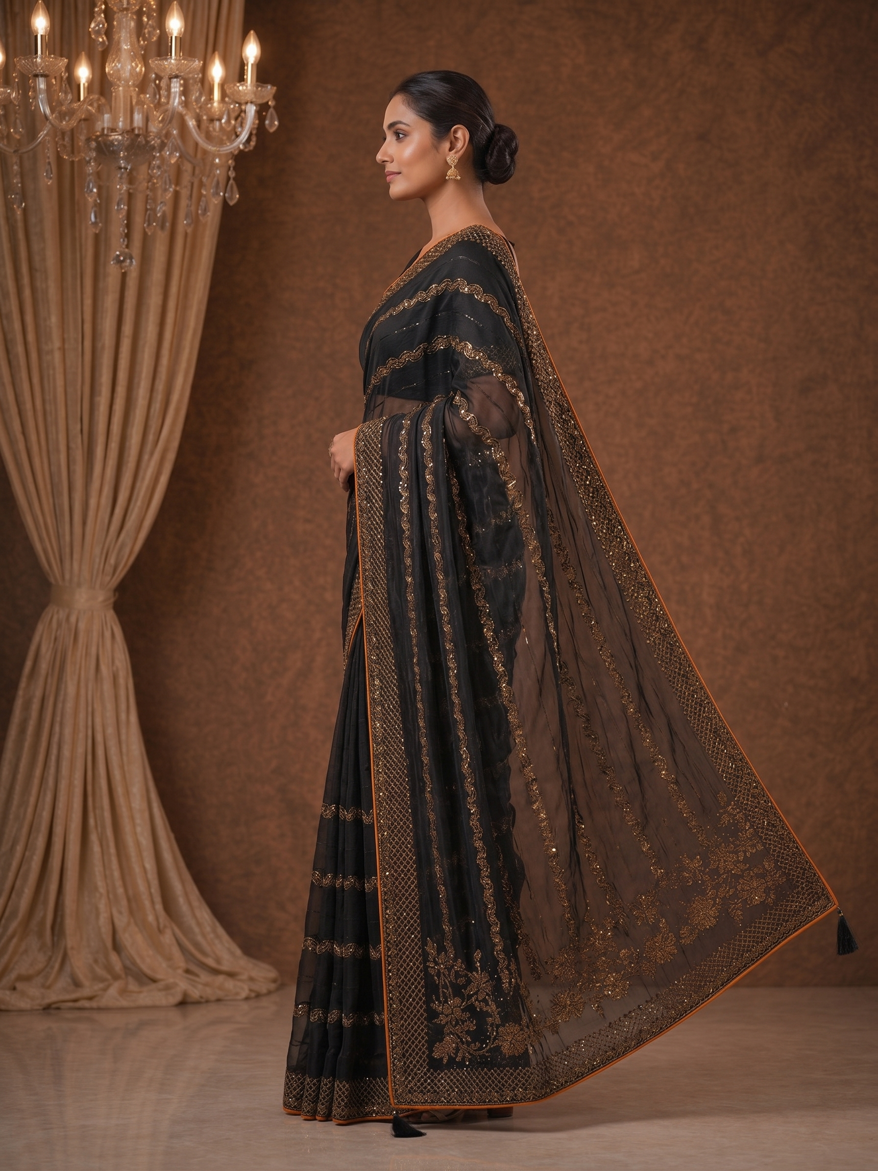 Shiv Chakra Swarnika Banarasi Saree (BLACK)