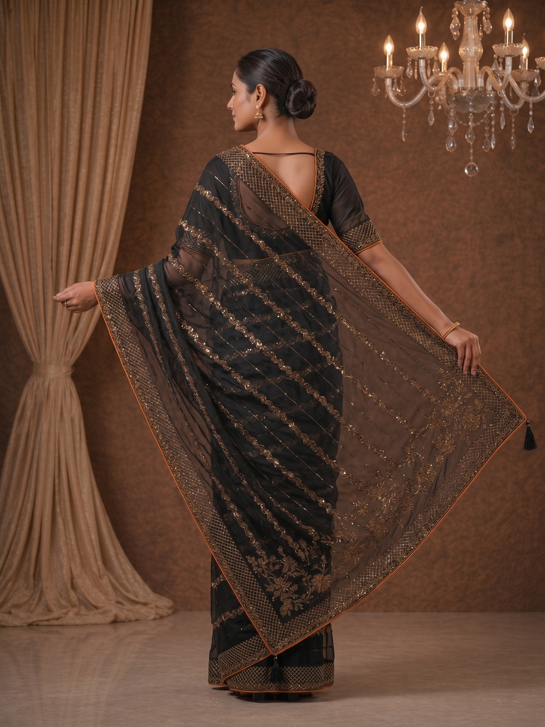 Shiv Chakra Swarnika Banarasi Saree (BLACK)