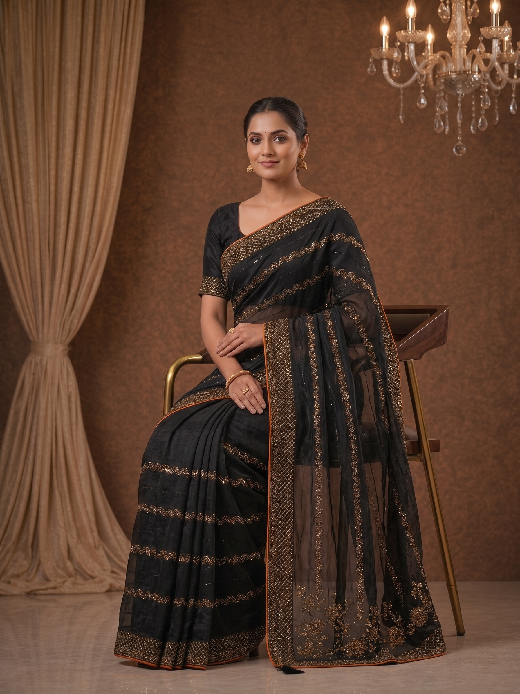 Shiv Chakra Swarnika Banarasi Saree (BLACK)
