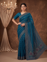 Shiv Chakra Swarnika Banarasi Saree (Blue)