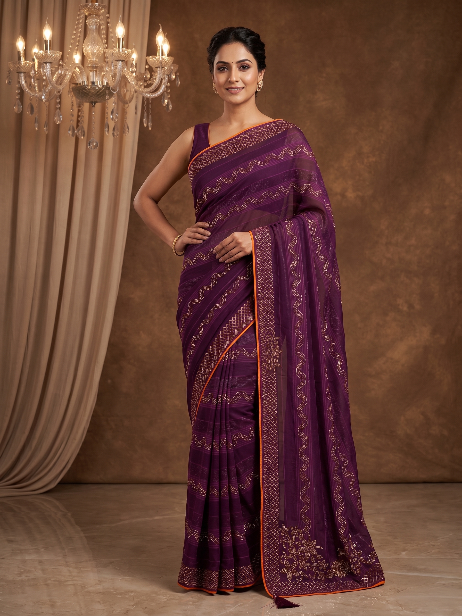 Shiv Chakra Swarnika Banarasi Saree (Purple)