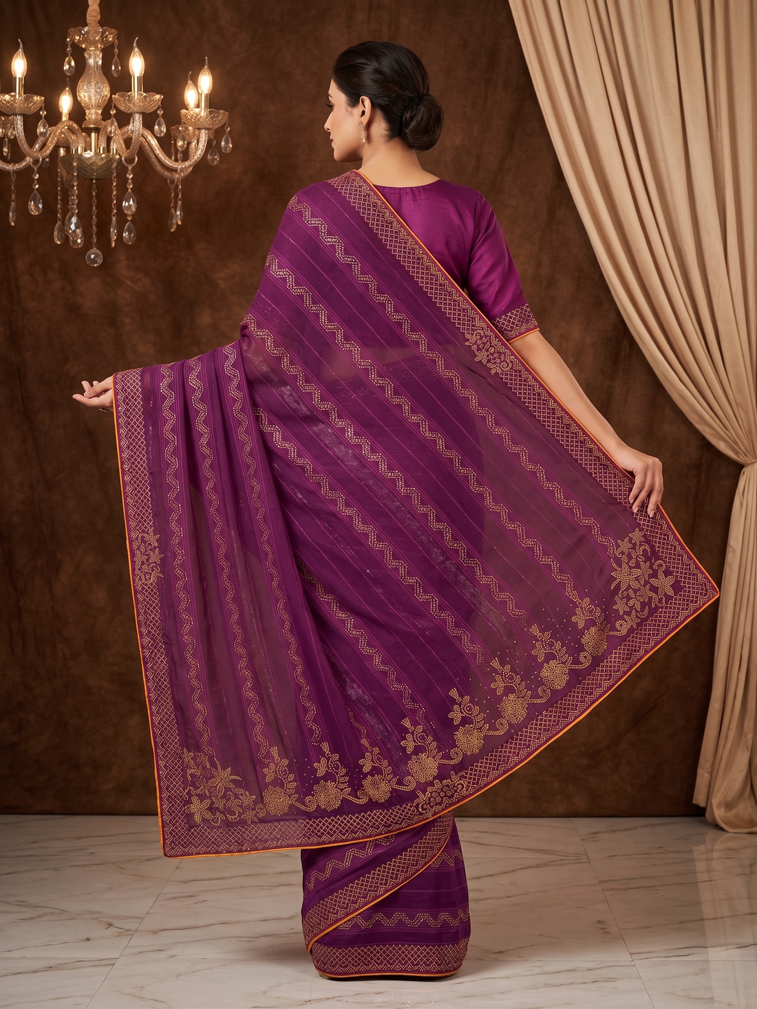 Shiv Chakra Swarnika Banarasi Saree (Purple)