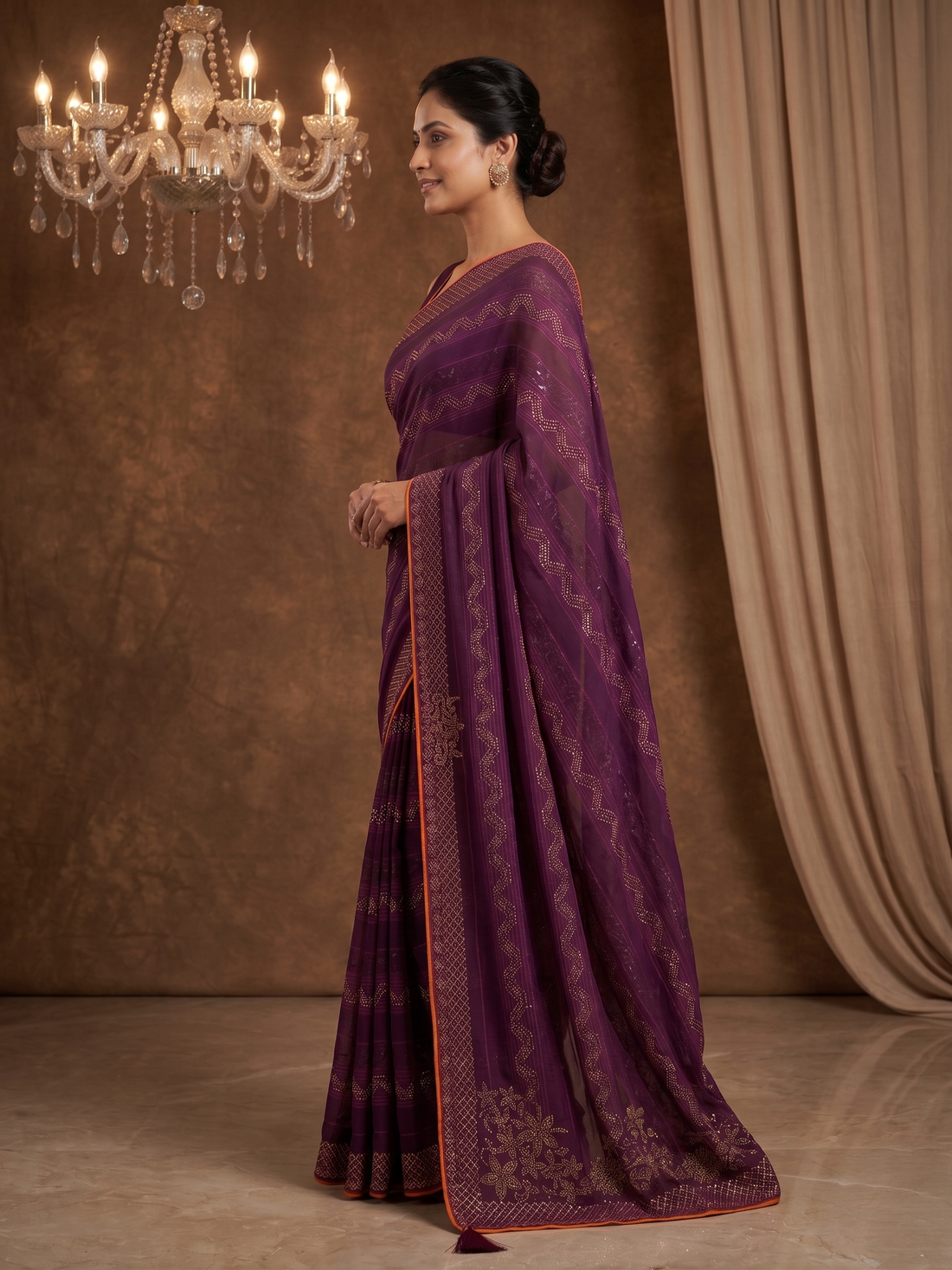 Shiv Chakra Swarnika Banarasi Saree (Purple)