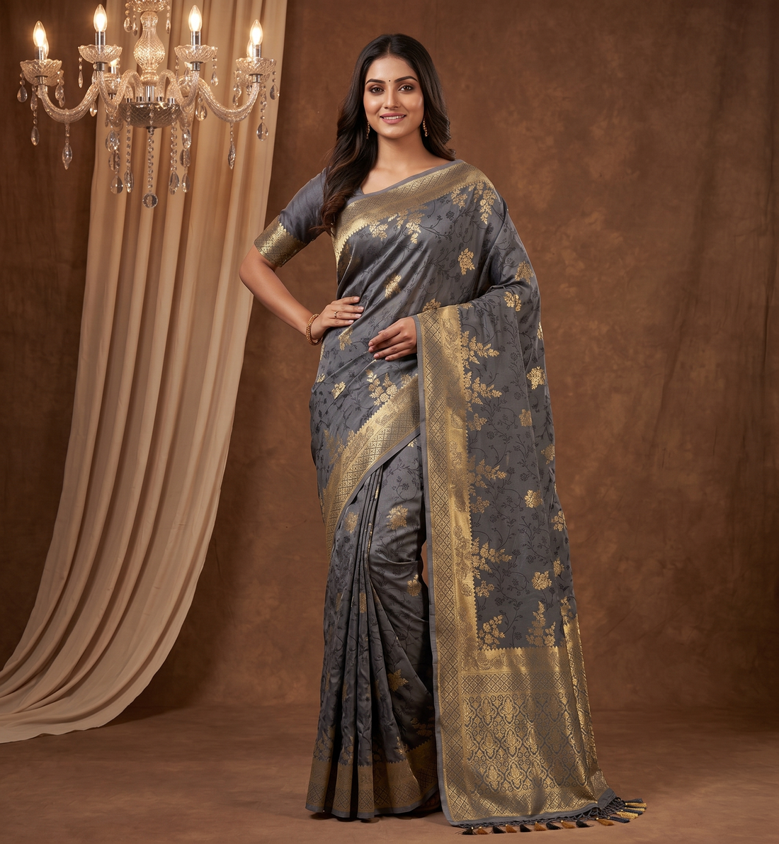 Shiv Chakra Varnika Banarasi Silk Saree