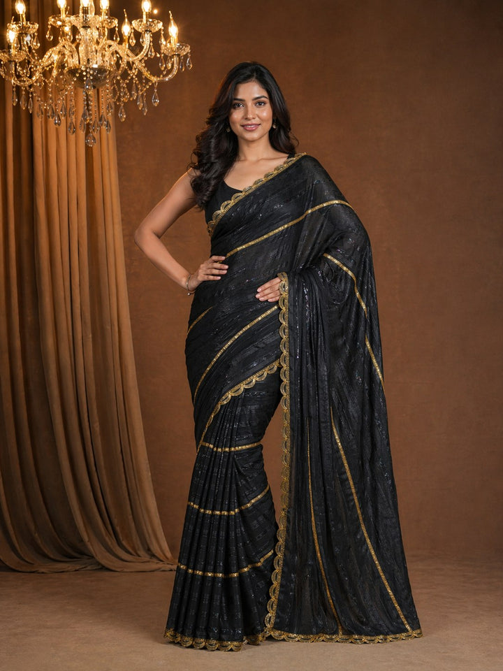 Shiv Chakra Royale Black Saree
